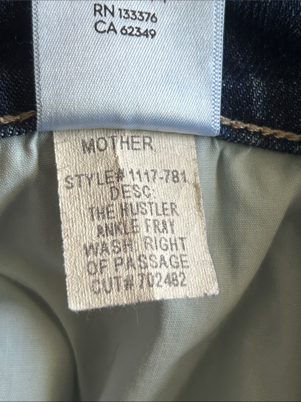 Mother Hustler ankle fray jeans right of passage wash size 32 - Picture 8 of 13